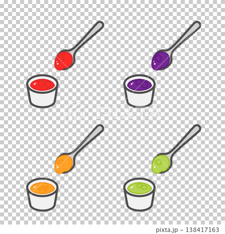 果醬的簡單插畫（草莓醬、藍莓醬、橘子醬、奇異果醬） 138417163
