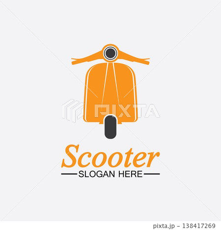 Moped scooter logo vector icon illustration design template.Retro bikes and scooters club logo.classic scooter emblems, icons and badges. Moped scooter logo vector icon illustration design template.Retro bikes and scooters club logo.classic scooter emblems, icons and badges. 138417269