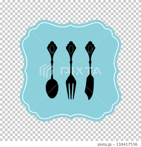 復古風格的古董茶具套裝圖標 138417536