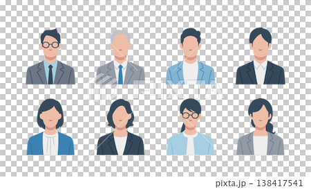 一群商務人士的臉孔 一群商務人士的臉孔 138417541
