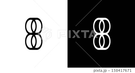 Modern and unique number 8 logo design 138417671