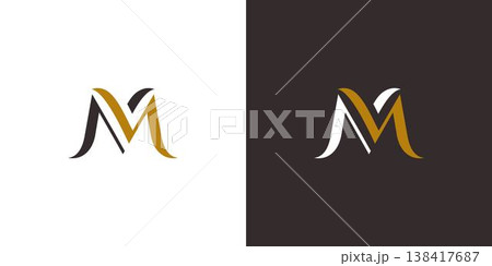 Luxury and modern letter MM initials logo design Luxury and modern letter MM initials logo design 138417687
