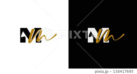Strong and elegant letter MM initials logo design Strong and elegant letter MM initials logo design 138417695