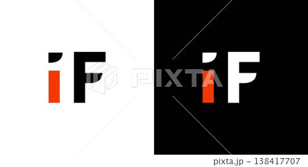 Unique and modern 1F logo design Unique and modern 1F logo design 138417707