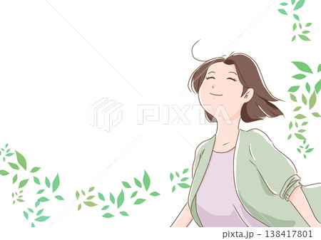 森林浴をする女性 森林浴をする女性 138417801