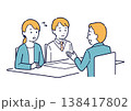 三者面談で困りごとを相談する親子のイラスト 138417802