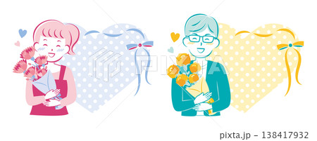 母の日・父の日　 かわいい見出しセット 138417932