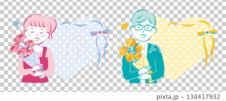 母の日・父の日　 かわいい見出しセット 138417932