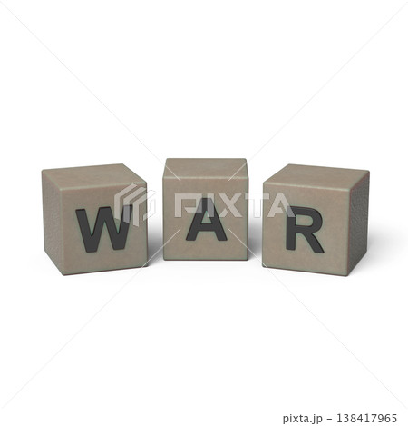 3D cubes with letters forming the word war on white background. 3D cubes with letters forming the word war on white background. 138417965