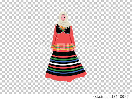 Illustration of a woman wearing traditional Iranian ethnic clothing. Illustration of a woman wearing traditional Iranian ethnic clothing. 138418026