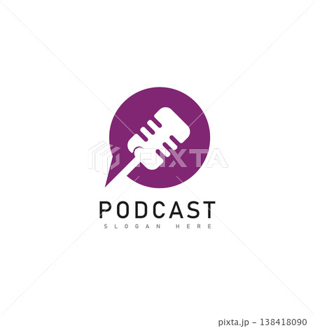 Podcast logo vector icon illustration design  138418090
