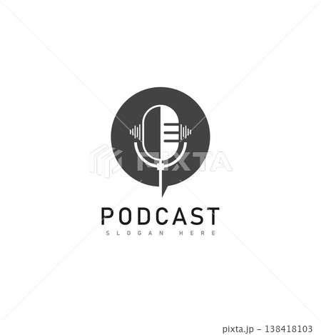 Podcast logo vector icon illustration design  138418103