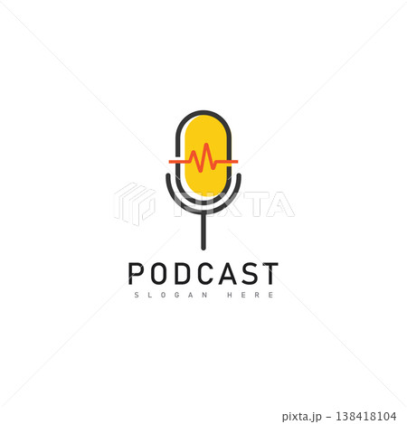 Podcast logo vector icon illustration design  138418104