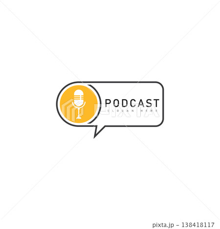 Podcast logo vector icon illustration design Podcast logo vector icon illustration design 138418117