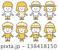春夏秋冬の子供達のイラストセット 138418150
