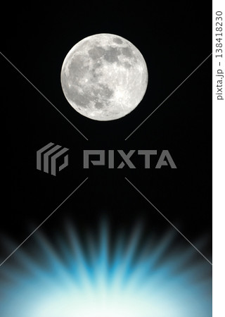 月と光　合成イメージ 138418230