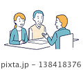 高齢の親について相談をする女性のイラスト 138418376