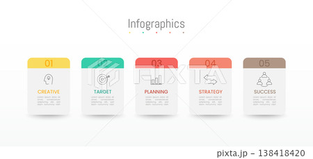 Infographic 5 options design elements for your business data. Vector Illustration. Infographic 5 options design elements for your business data. Vector Illustration. 138418420