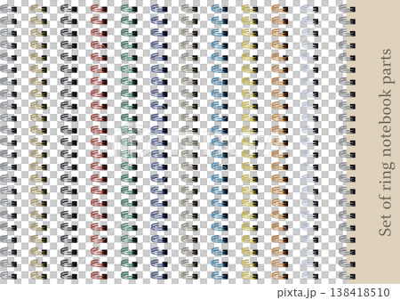 A set of design parts for the ring binding portion of a ring notebook. A set of design parts for the ring binding portion of a ring notebook. 138418510