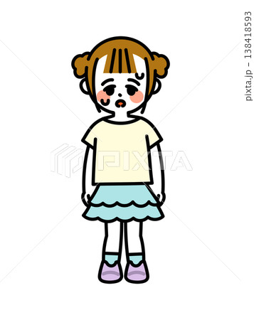 暑さで体調が悪い女の子のイラスト 138418593