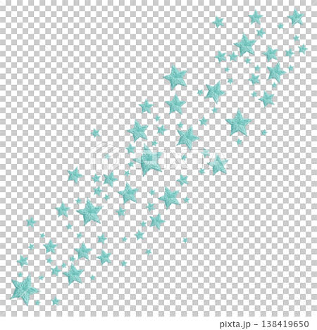 【パステルポップ星いっぱいの天の川】手刺繍イラスト素材 138419650