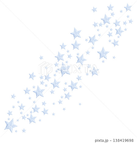 【パステルポップ星いっぱいの天の川】手刺繍イラスト素材 138419698