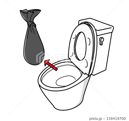 非常用トイレの使い方・排泄袋の口を結んで取り出す 138419700