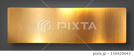 Realistic metal banner. Brushed steel or aluminium plate. Polished metal surface. Old grunge texture with scratches. Vector illustration Realistic metal banner. Brushed steel or aluminium plate. Polished metal surface. Old grunge texture with scratches. Vector illustration 138420043