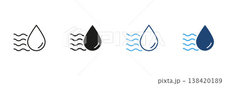 Water Droplet With Airflow Lines Line And Solid Icon Set. Humidity, Moisture Control, And Air Quality Monitoring Outline And Silhouette Symbol Collection. Isolated Vector Illustration Water Droplet With Airflow Lines Line And Solid Icon Set. Humidity, Moisture Control, And Air Quality Monitoring Outline And Silhouette Symbol Collection. Isolated Vector Illustration 138420189