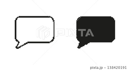 Speech Bubble Pixel Art Icon Set. Communication And Messaging Symbol Collection. Chat And Dialogue. Isolated Vector Illustration Speech Bubble Pixel Art Icon Set. Communication And Messaging Symbol Collection. Chat And Dialogue. Isolated Vector Illustration 138420191