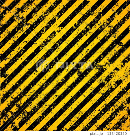 Warning sign with yellow and black diagonal lines. Attention, danger or caution symbol. Construction site signage, road safety notice, hazard banner, security alert shield. Vector illustration Warning sign with yellow and black diagonal lines. Attention, danger or caution symbol. Construction site signage, road safety notice, hazard banner, security alert shield. Vector illustration 138420330