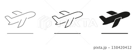 Airplane Flight Path Line And Solid Icon Set. Aviation, Travel, And Transportation Outline And Silhouette Symbol Collection. Airplane Journey And Flight Route. Isolated Vector Illustration Airplane Flight Path Line And Solid Icon Set. Aviation, Travel, And Transportation Outline And Silhouette Symbol Collection. Airplane Journey And Flight Route. Isolated Vector Illustration 138420412