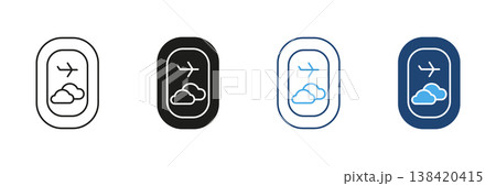 Airplane Window View Icon Set. Travel Experience, Aviation Journey, And In-Flight Perspective Symbol Collection. Airplane And Clouds Illustration. Isolated Vector Illustration Airplane Window View Icon Set. Travel Experience, Aviation Journey, And In-Flight Perspective Symbol Collection. Airplane And Clouds Illustration. Isolated Vector Illustration 138420415