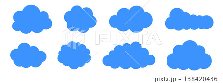 Fluffy cloud frame label set. Cloud shaped and jagged frame silhouette oval and circle frames with scalloped edges Fluffy cloud frame label set. Cloud shaped and jagged frame silhouette oval and circle frames with scalloped edges 138420436