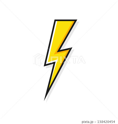 Lightning bolt icon isolated on white background. Vintage flash symbol, thunderbolt with grunge texture. Simple lightning strike sign. Vector illustration Lightning bolt icon isolated on white background. Vintage flash symbol, thunderbolt with grunge texture. Simple lightning strike sign. Vector illustration 138420454
