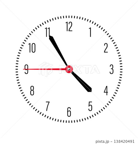 Mechanical clock face with arabic numerals, bezel. Watch dial with minute, hour marks and numbers. Timer or stopwatch element. Blank measuring circle scale with divisions. Vector illustration Mechanical clock face with arabic numerals, bezel. Watch dial with minute, hour marks and numbers. Timer or stopwatch element. Blank measuring circle scale with divisions. Vector illustration 138420491