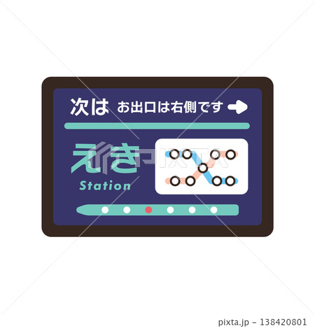 電車の車内液晶ディスプレイのイラスト 138420801