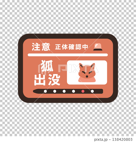 火車液晶顯示器顯示發現狐狸的插圖。 火車液晶顯示器顯示發現狐狸的插圖。 138420803