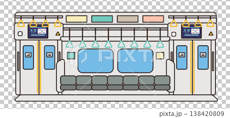 Illustration of the inside of a train 138420809