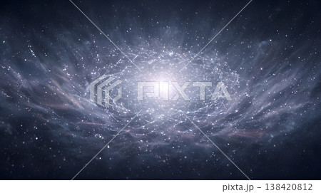 中心から広がる光とエネルギーの宇宙背景（神秘・創造・スピリチュアル） 138420812
