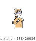 胸に手を当てて震える女性　単品 138420936