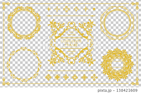 Elegant gold-decorated frame 138421609