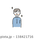 すっきりした表情の男性　単品 138421716