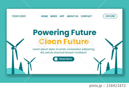 Social Media Landing Page Flat Cartoon Hand Drawn Template Global Wind Day 138421872