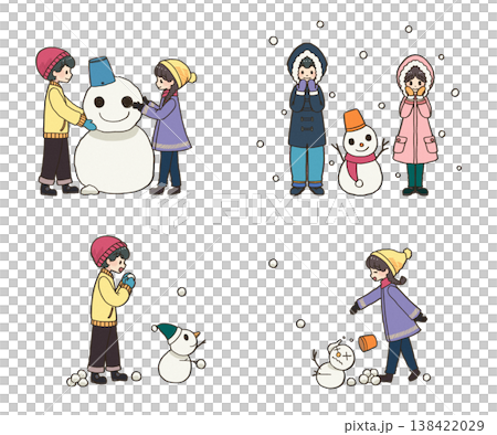 雪遊びを楽しむ子どもたち 138422029