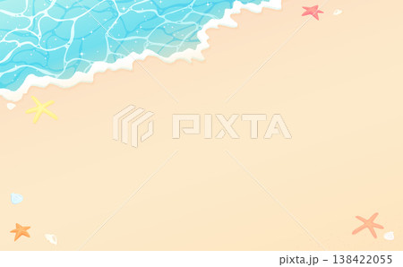 キラキラした波打ち際と砂浜の背景_横 キラキラした波打ち際と砂浜の背景_横 138422055