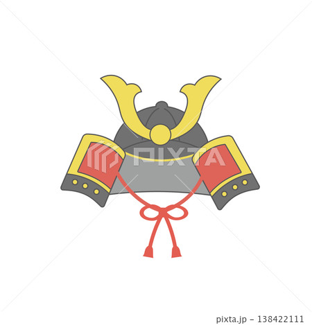 こどもの日の素材　兜のイラスト　シンプル　 138422111