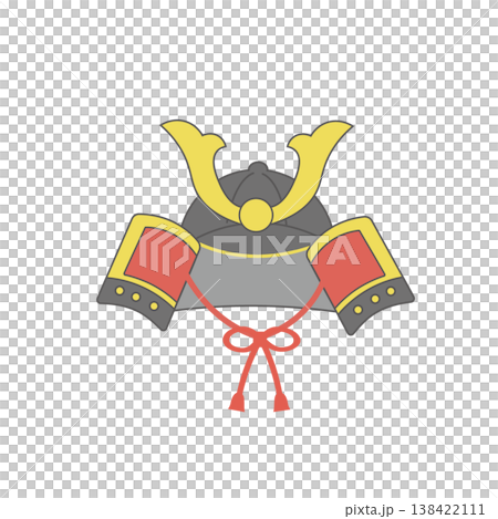 こどもの日の素材　兜のイラスト　シンプル　 138422111