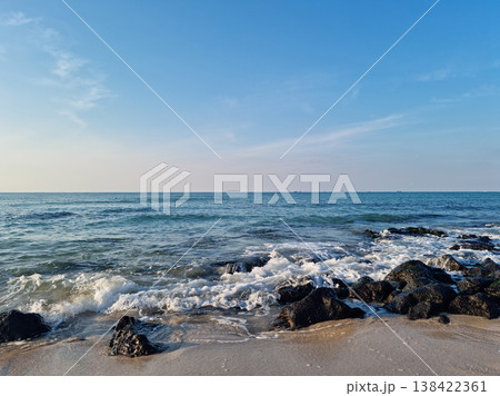 This is Gwakji Beach in Jeju Island, which has basalt rocks. This is Gwakji Beach in Jeju Island, which has basalt rocks. 138422361