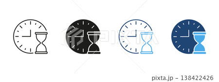 Clock And Hourglass Icon Set. Time Management, Deadline, And Countdown Symbol Collection. Efficient Scheduling And Productivity Concept. Isolated Vector Illustration Clock And Hourglass Icon Set. Time Management, Deadline, And Countdown Symbol Collection. Efficient Scheduling And Productivity Concept. Isolated Vector Illustration 138422426